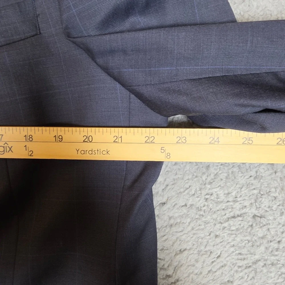 Donald J Trump Sport Coat Mens 42L Blue Office Wool Plaid Blazer Business